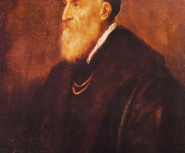 Tiziano Vecellio: Autoritratto, cm. 65, Prado, Madrid.